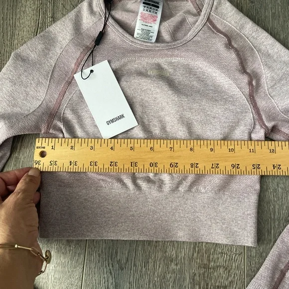 Gymshark Blush Pink Long Sleeve Crop Top - Picture 3 of 6